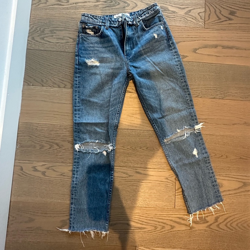Distressed Blue Jeans